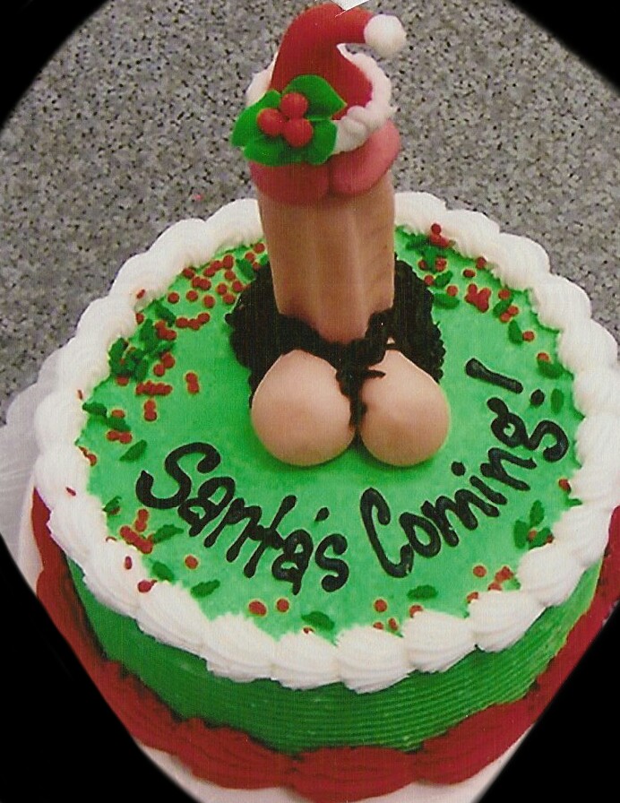 Penis with a santa hat cake - le. penis santa hat. 