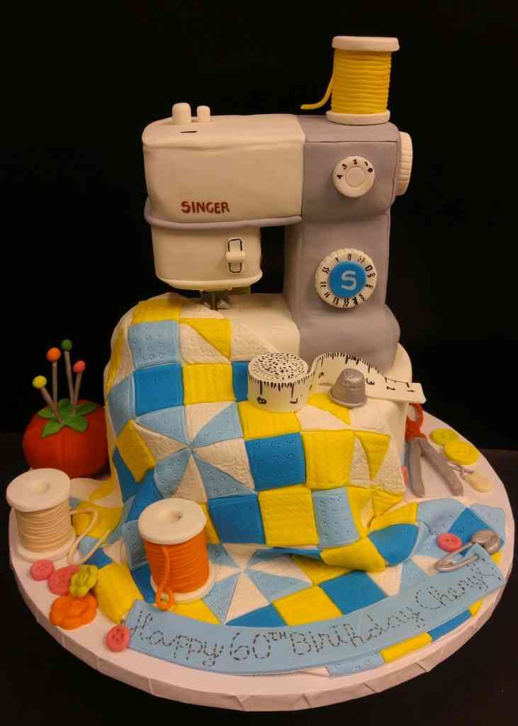 Greatest Sewing Machine Cake for 90 Year Old Seamstress